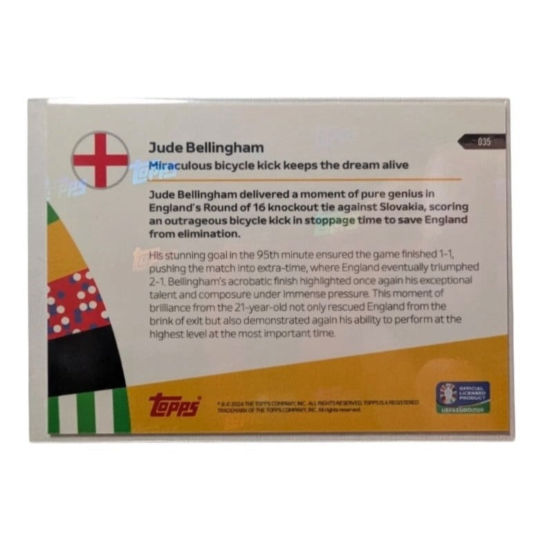 Jude Bellingham 2024 Topps NOW UEFA EURO 2024 #035 Bicycle Kick England Futbol