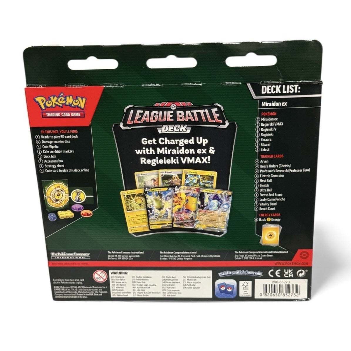 Pokémon TCG League Battle Deck Miraidon ex and Regieleki VMAX sealed ready-to-play deck pack