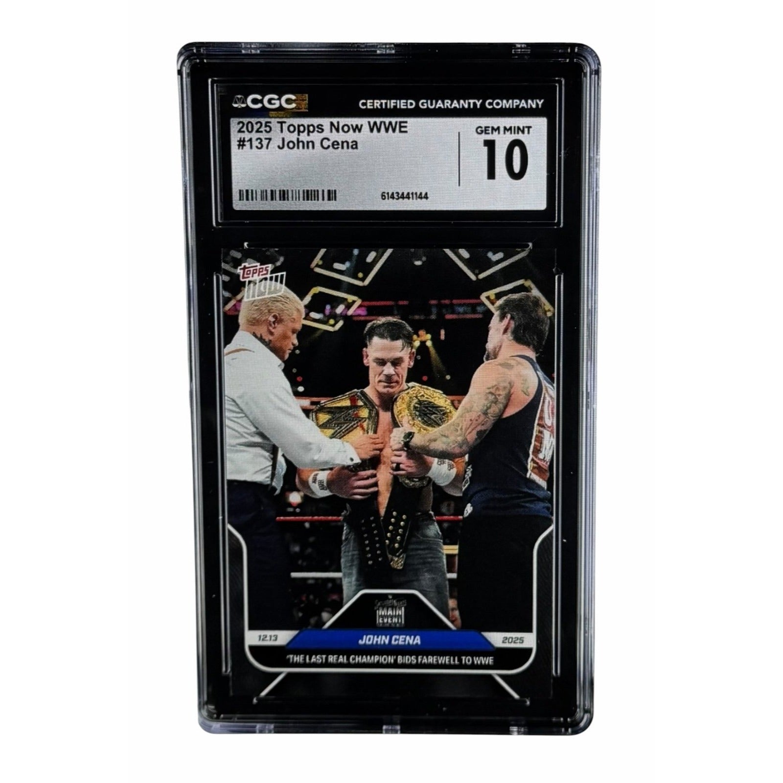 John Cena Topps NOW John Cena Limited 2025 Topps NOW WWE 137 CGC 10 The Last Real Champion Farewell