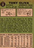 1969 Topps MLB Minnesota Twins Tony Oliva #410 vintage baseball card in EX to NM+ condition