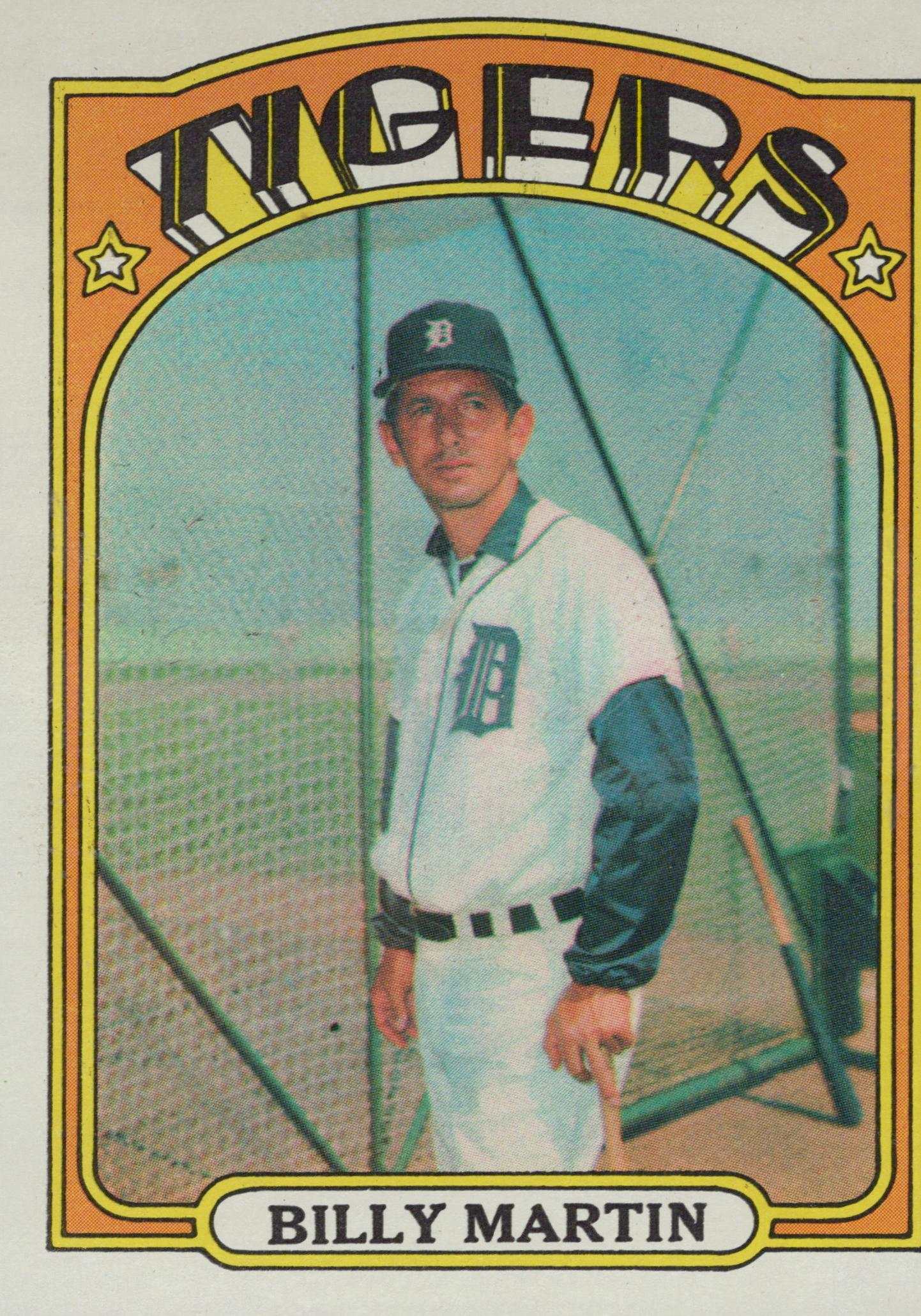 Baseball sports Topps 1972 Topps 33 Baseball sports Topps 1972 Topps 33 Billy Martin Detroit Tigers VG