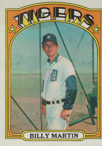 Baseball sports Topps 1972 Topps 33 Baseball sports Topps 1972 Topps 33 Billy Martin Detroit Tigers VG