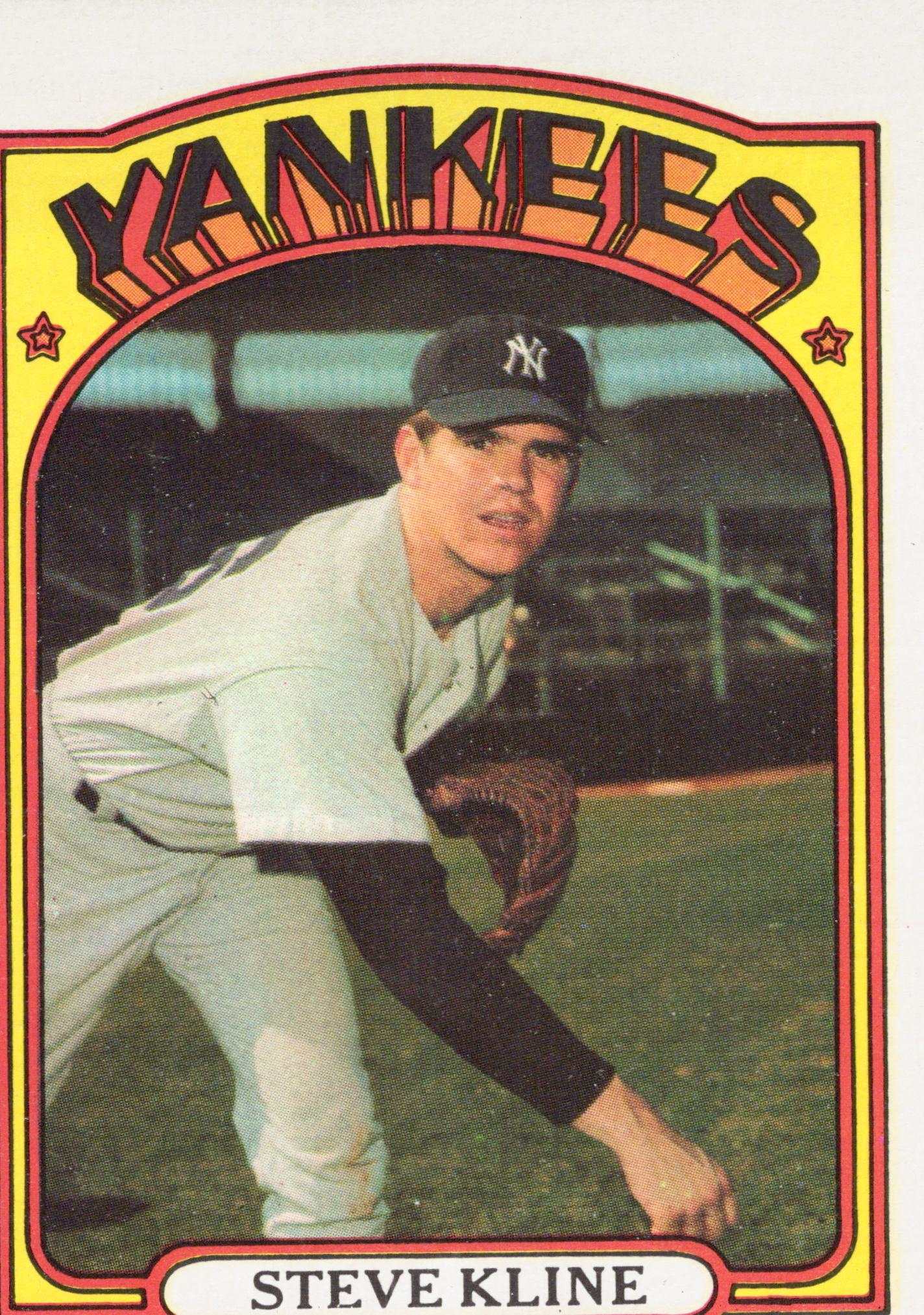 1972 MLB New York Yankees Steve Kline vintage baseball card pitcher