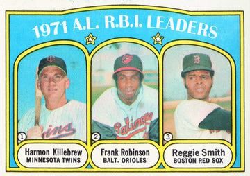 1971 MLB Minnesota Twins Orioles Red Sox RBI Leaders Topps baseball card in EX to NM+ condition