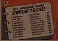 1971 MLB Detroit Tigers Oakland Athletics strikeout leaders Topps baseball card in protective sleeve