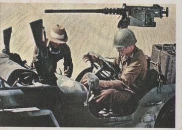 War Movie Scene 1966 War Movie Scene Photo Card WWII Jeep Machine Gun Soldiers Vintage