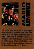 1996-97 NHL Mario Lemieux Pittsburgh Penguins Hallmark Keepsake hockey card in protective sleeve
