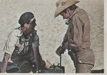 Vintage non sport trading card featuring a desert scene from an adventure TV movie, raw and ungraded.