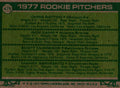 Pitchers Topps 1977 MLB Topps Rookie Pitchers 475 Braves Reds Orioles Athletics Card