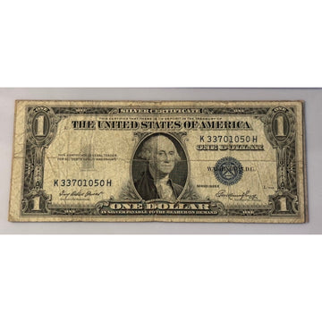*1935**! E $1 Silver Certificate Blue Seal Priest Humphrey Circulated US Note**!