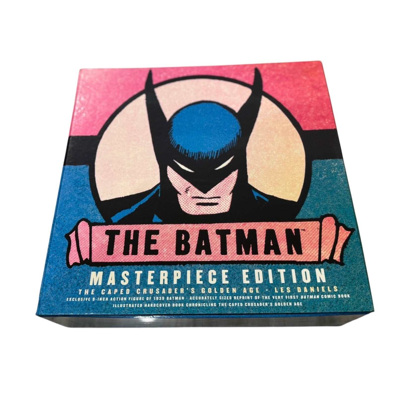 Vintage 1999 Batman Masterpiece Edition collector box set with 9-inch figure, comic reprint, and hardcover book