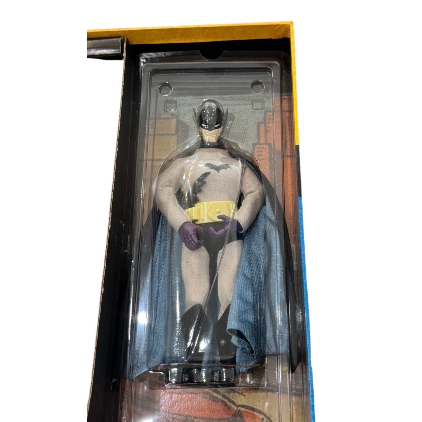 Vintage 1999 Batman 9-inch Golden Age action figure in collector box set with comic and book