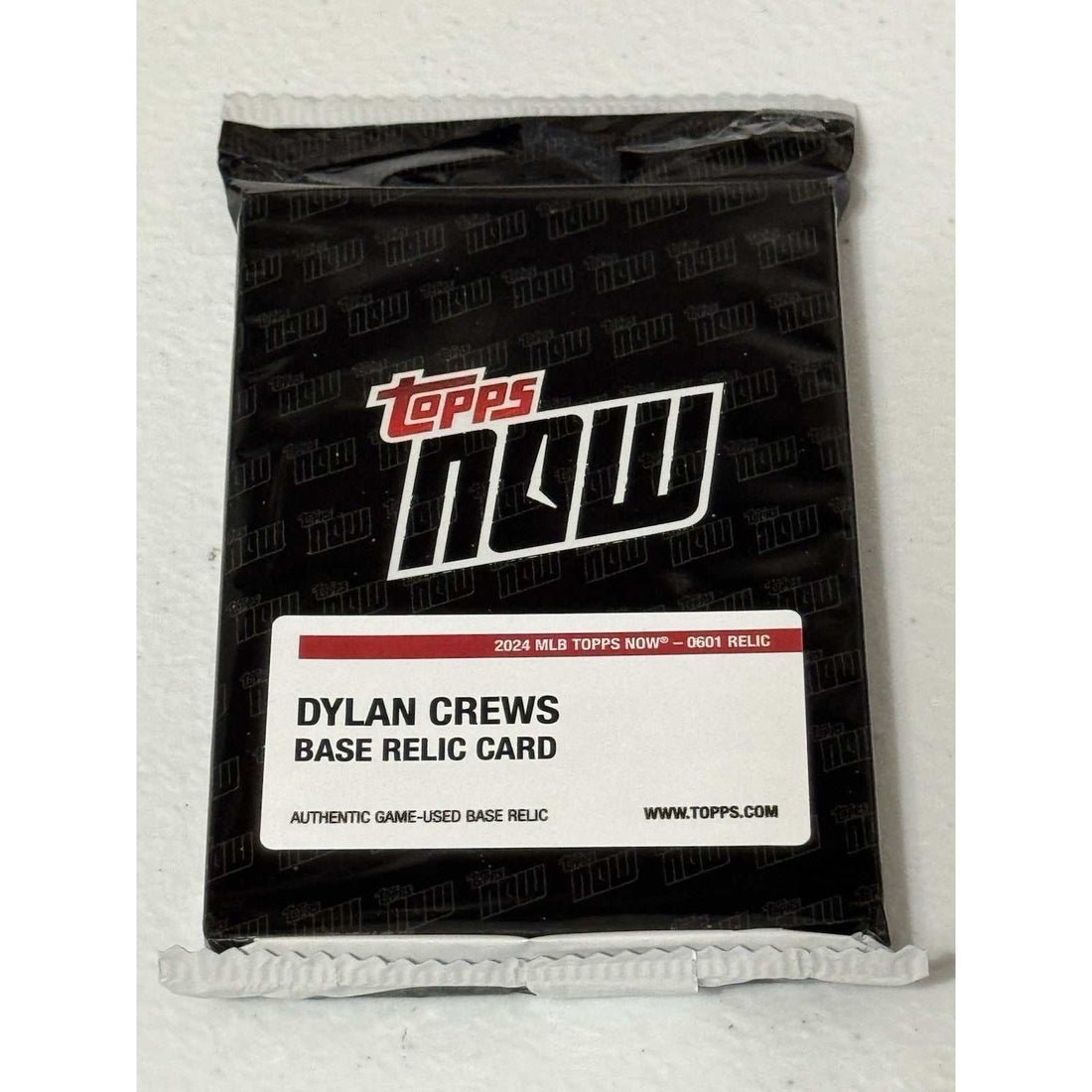 Dylan Crews 2024 Topps Now game-used baseball relic card limited to 125 in protective case