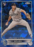 2022 Topps Chrome Update Sapphire Matt Brash Rookie Debut RC Card US274 Mariners