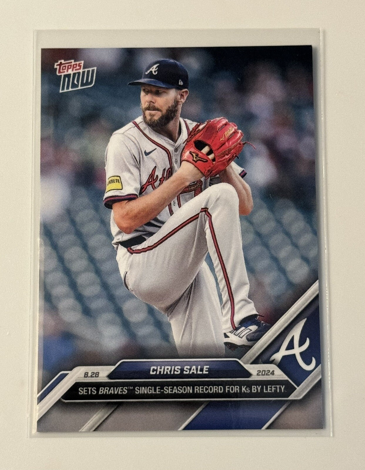 Chris Sale Braves K Record By Lefty 2024 MLB TOPPS NOW Card 608 Braves CY Young?