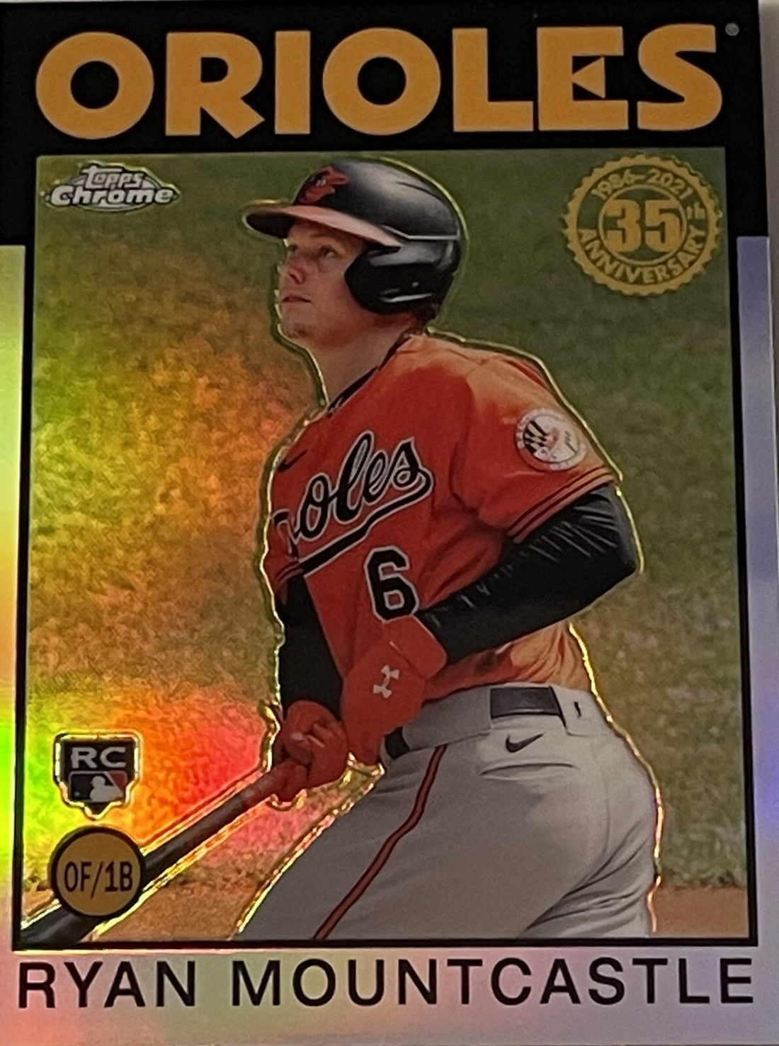 Ryan Mountcastle RC 2021 Topps Chrome 1986 ROOKIE REFRACTOR MLB Orioles #86BC-17