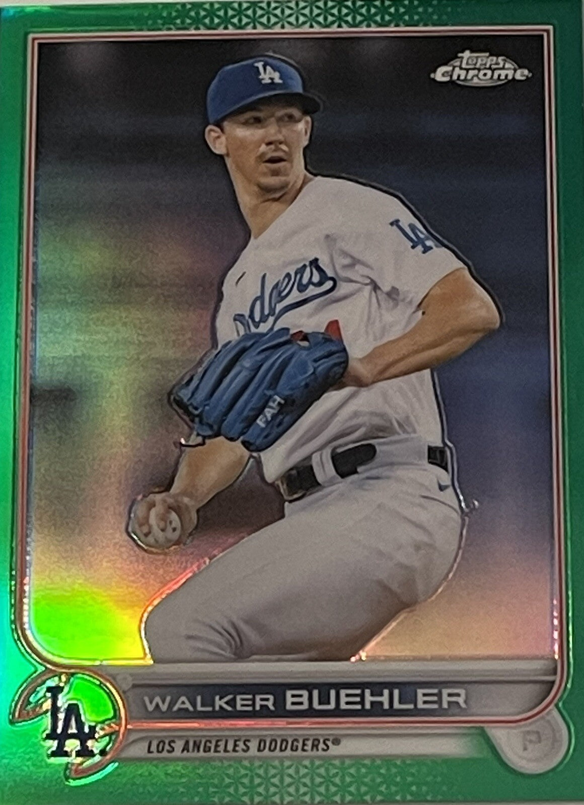 2022 Topps Chrome -Walker Buehler* Green Logofractor SP #45/99 - MLB LA Dodgers*