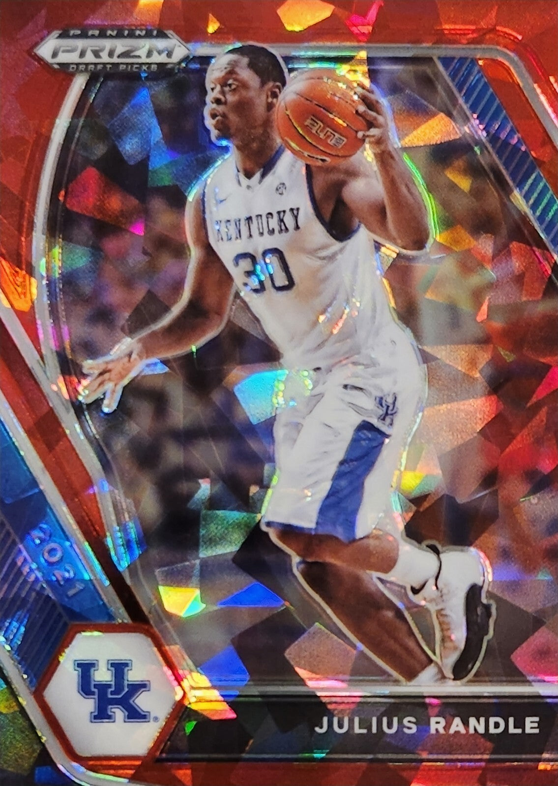 2021-22 Prizm Draft Picks Julius Randle SP Red Cracked Ice #75 Wildcats/Knicks