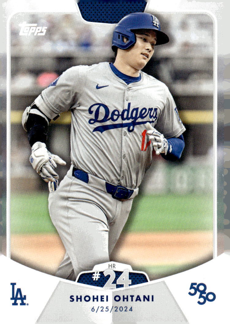 50/50 LIMITED EDITION! Shohei Ohtani MLB LA Dodgers 2024 TOPPS NOW Season #HR 24