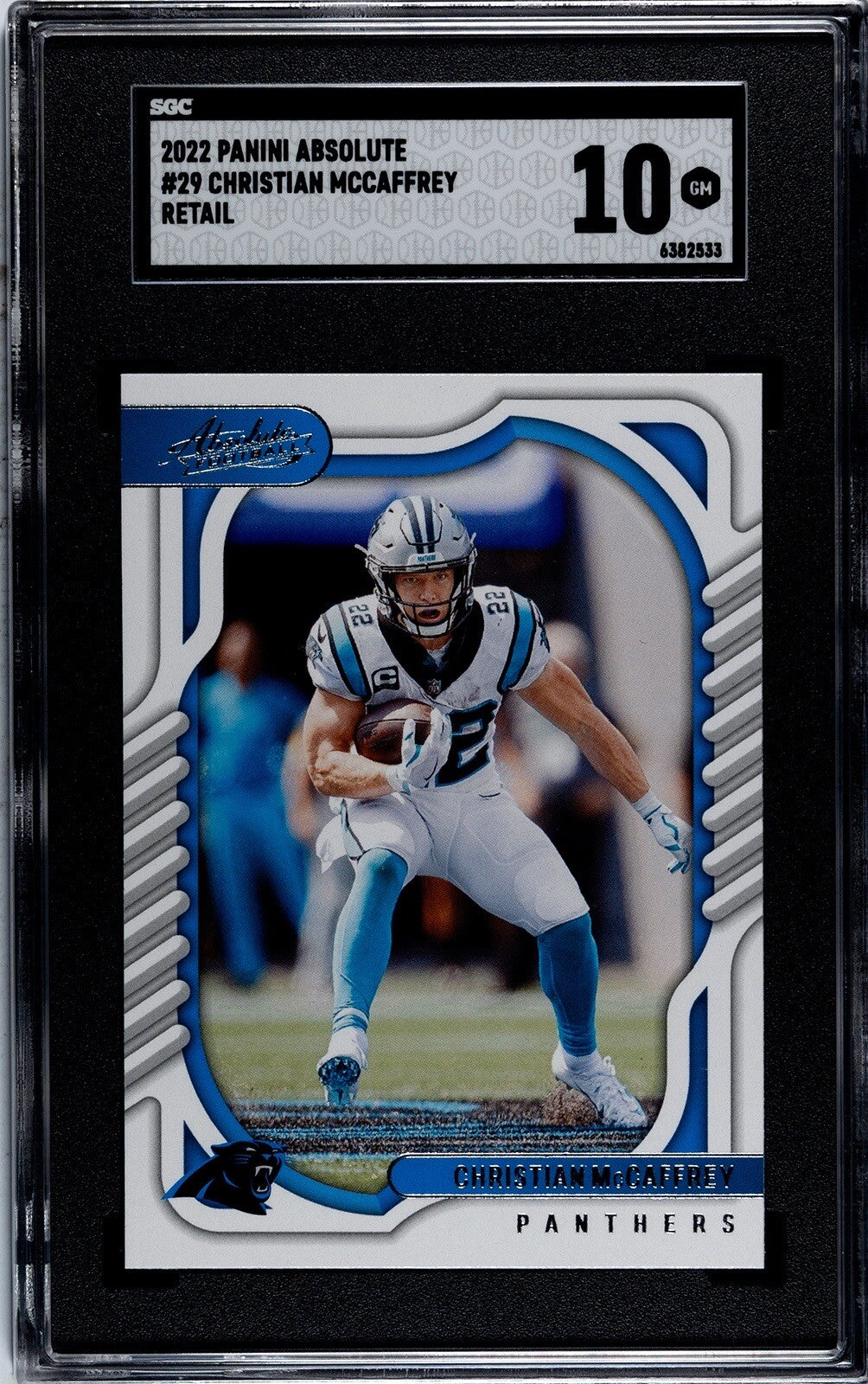 Christian McCaffrey 2022 Panini Absolute Football #29 NFL 49’ers/Panthers SGC 10