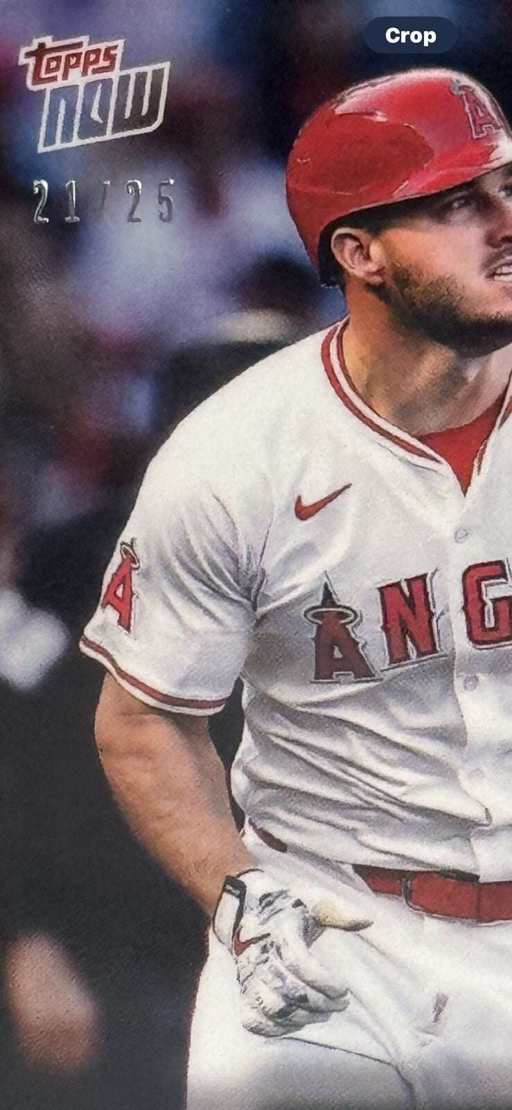 2024 Topps Now limited edition 21/25 Mike Trout MLB Angels baseball card