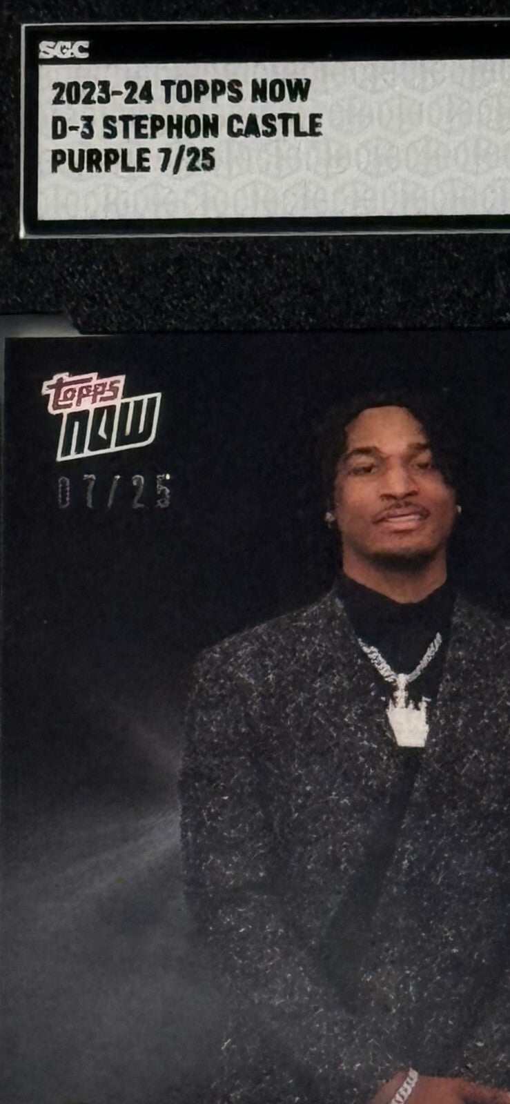 7/25 Stephon Castle 2024 Topps Now NBA Draft Night Rookie Card SGC 10 San Antonio Spurs