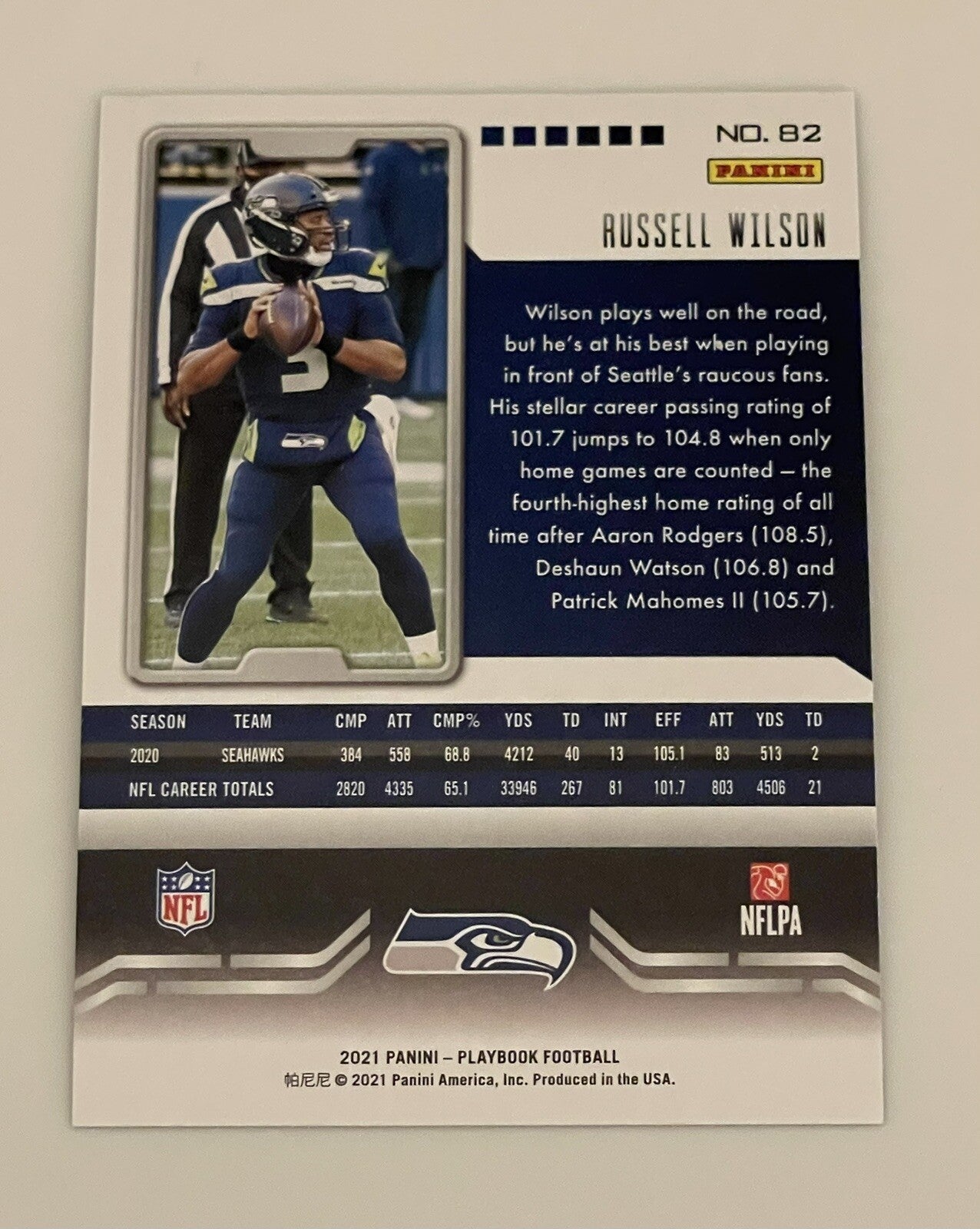 2021 Panini Playbook - RUSSELL WILSON SPARKLE - NFL Seattle Seahawks/Broncos #82