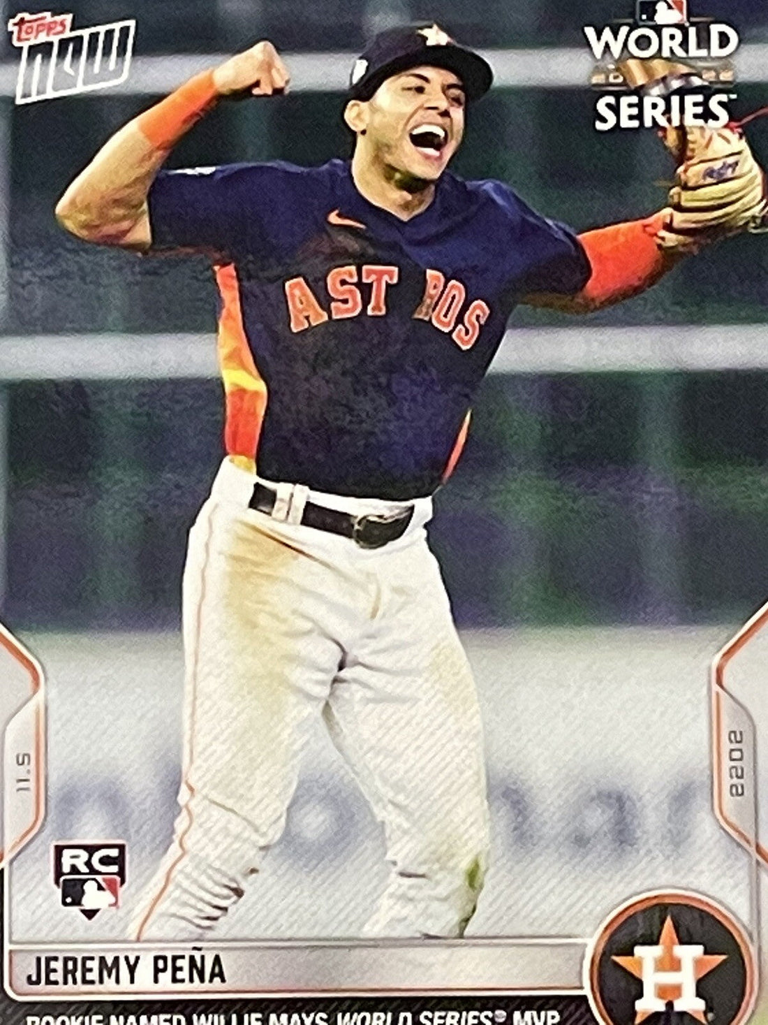 Jeremy Pena 2022 Topps Now World Series MVP Rookie Card Houston Astros