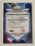 20/50 Brady Cook RC* Auto GOLD 2023 Bowman U Best Card #BOA-BC - Missouri Tigers