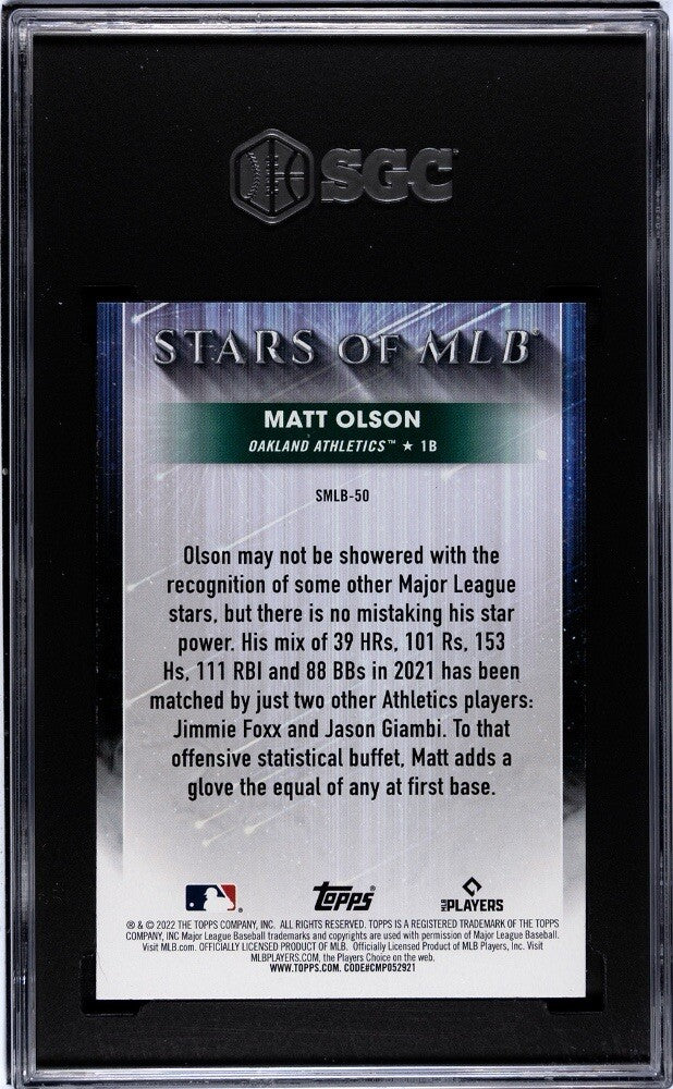 2022 Topps Stars of MLB Refractor SMLB-50 Matt Olson Athletics/Braves - SGC 9.5*