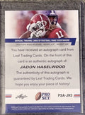 2022 Pro Set Football Jadon Haselwood Auto Card #PSA-JH3 NCAA Razorbacks/Sooners