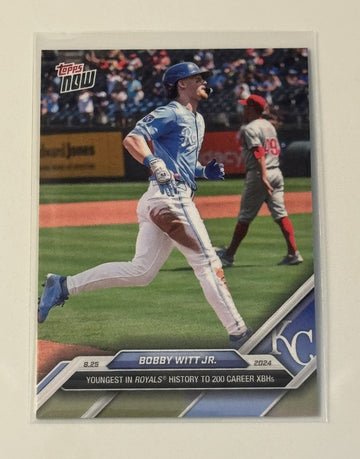 Bobby Witt Jr. Limited Run - 2024 Topps Now MLB Royals 200 XBHs History Card 596