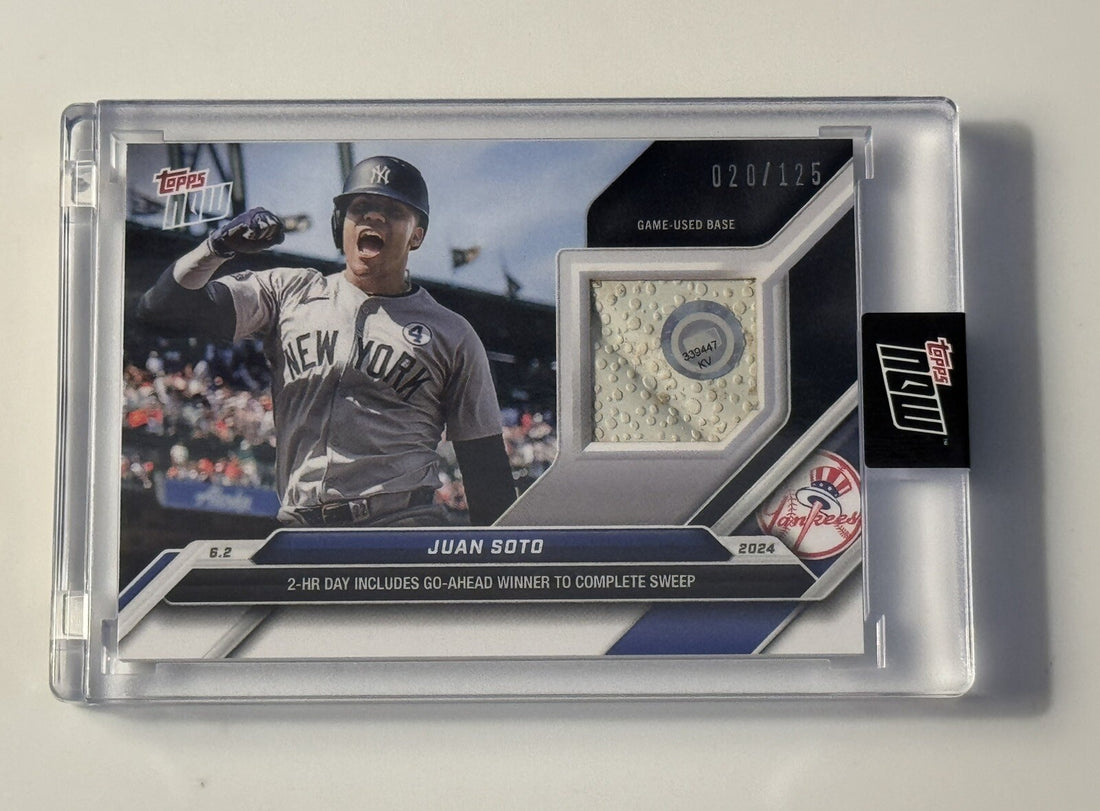 20/125 JUAN SOTO* 2024 Topps NOW 2 HR DAY Game-Used Base Relic #254A MLB Yankees