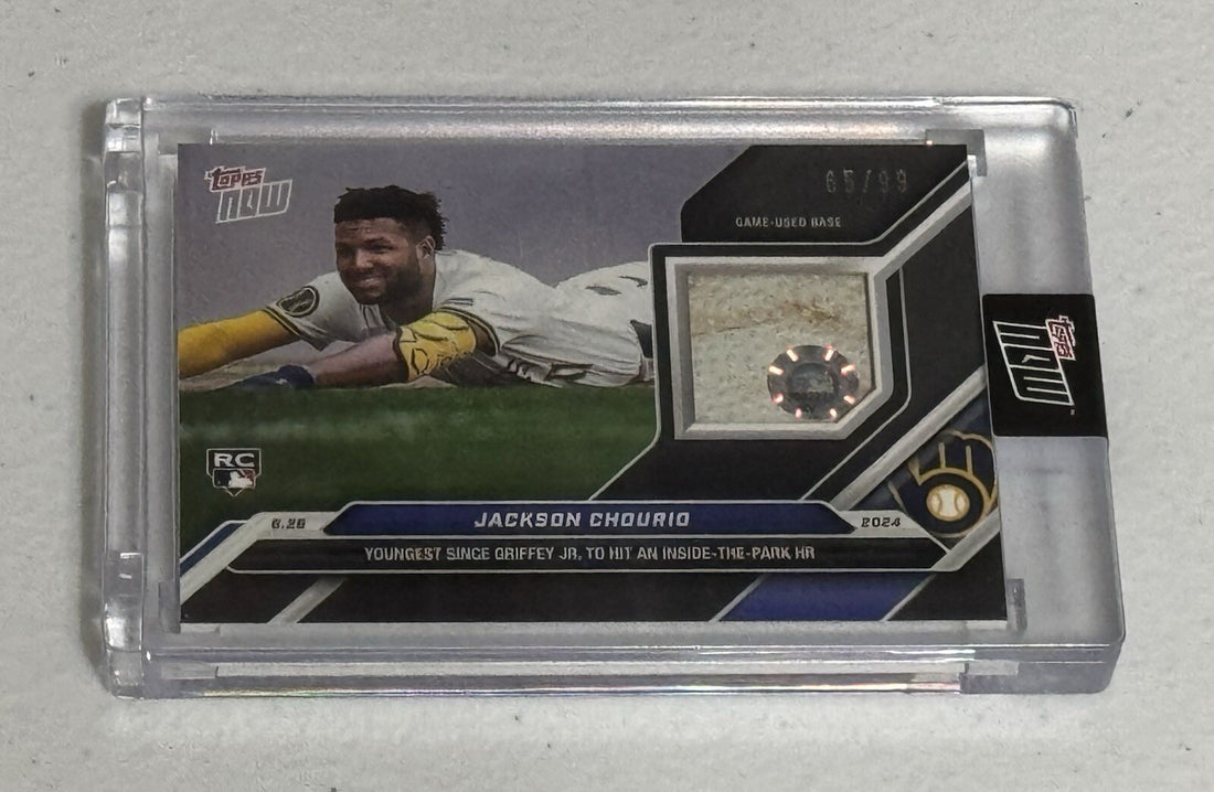 65/99 Jackson Chourio RC GAME USED Base Relic - MLB Brewers 2024 TOPPS NOW #349B