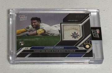 65/99 Jackson Chourio RC GAME USED Base Relic - MLB Brewers 2024 TOPPS NOW #349B