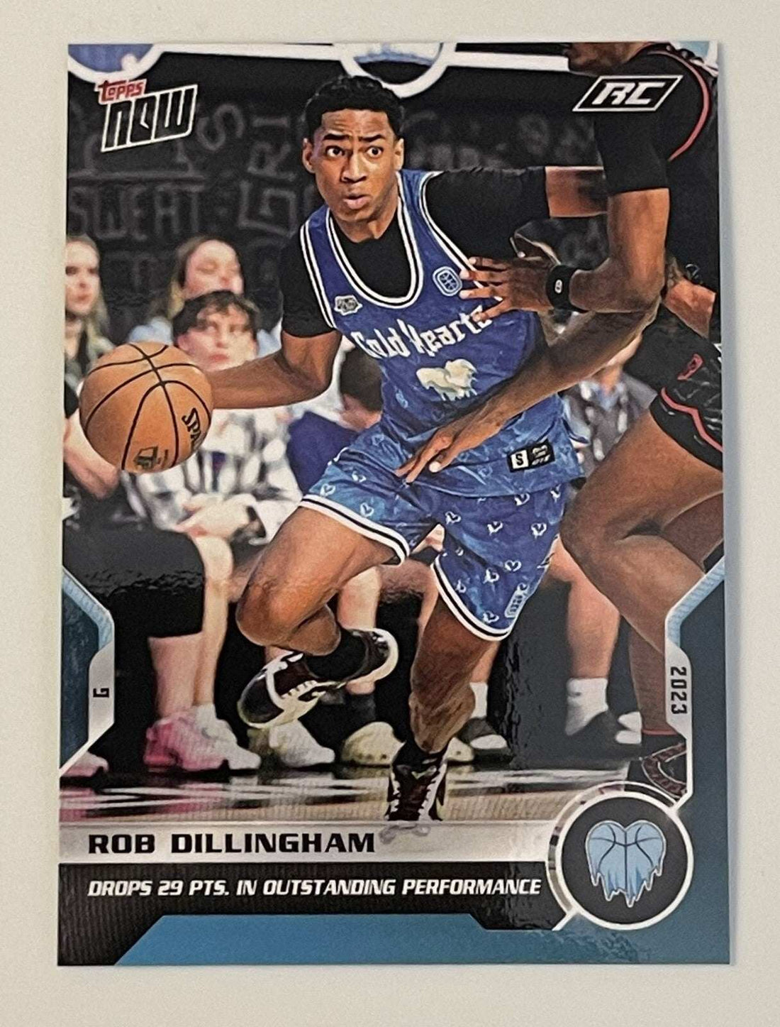 2023 Topps NOW Rob Dillingham RC basketball card with 29 points outstanding performance Cold Hearts Overtime Elite