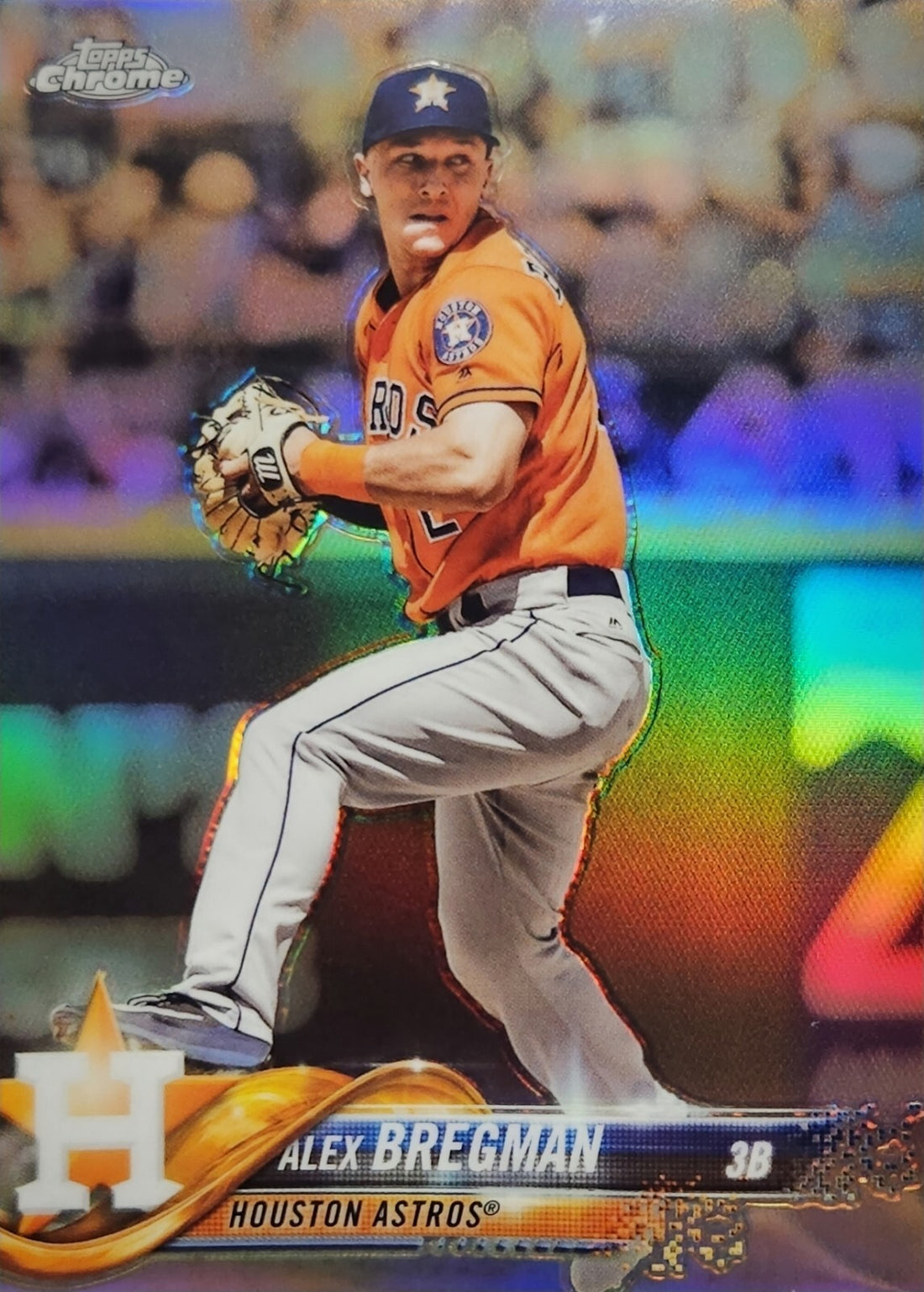 2018 Topps Chrome Refractor #195 Alex Bregman Astros World Champs - JUST PULLED!