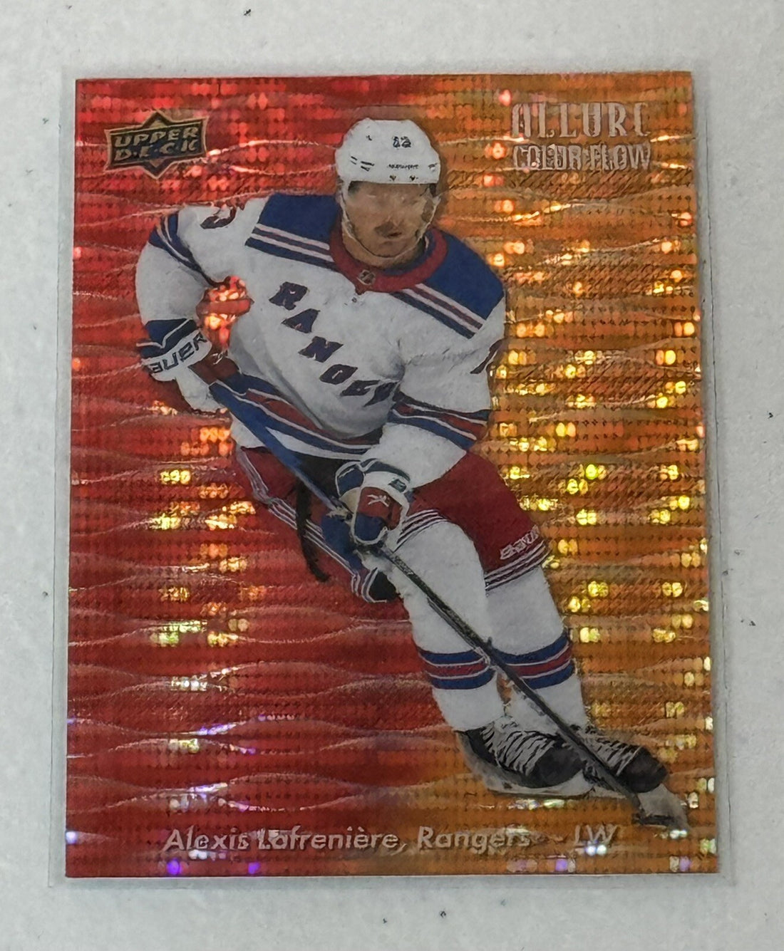 52/299* Alexis Lafreniere* 2023-24 UD NHL Allure Color Flow Orange CF-10 Rangers