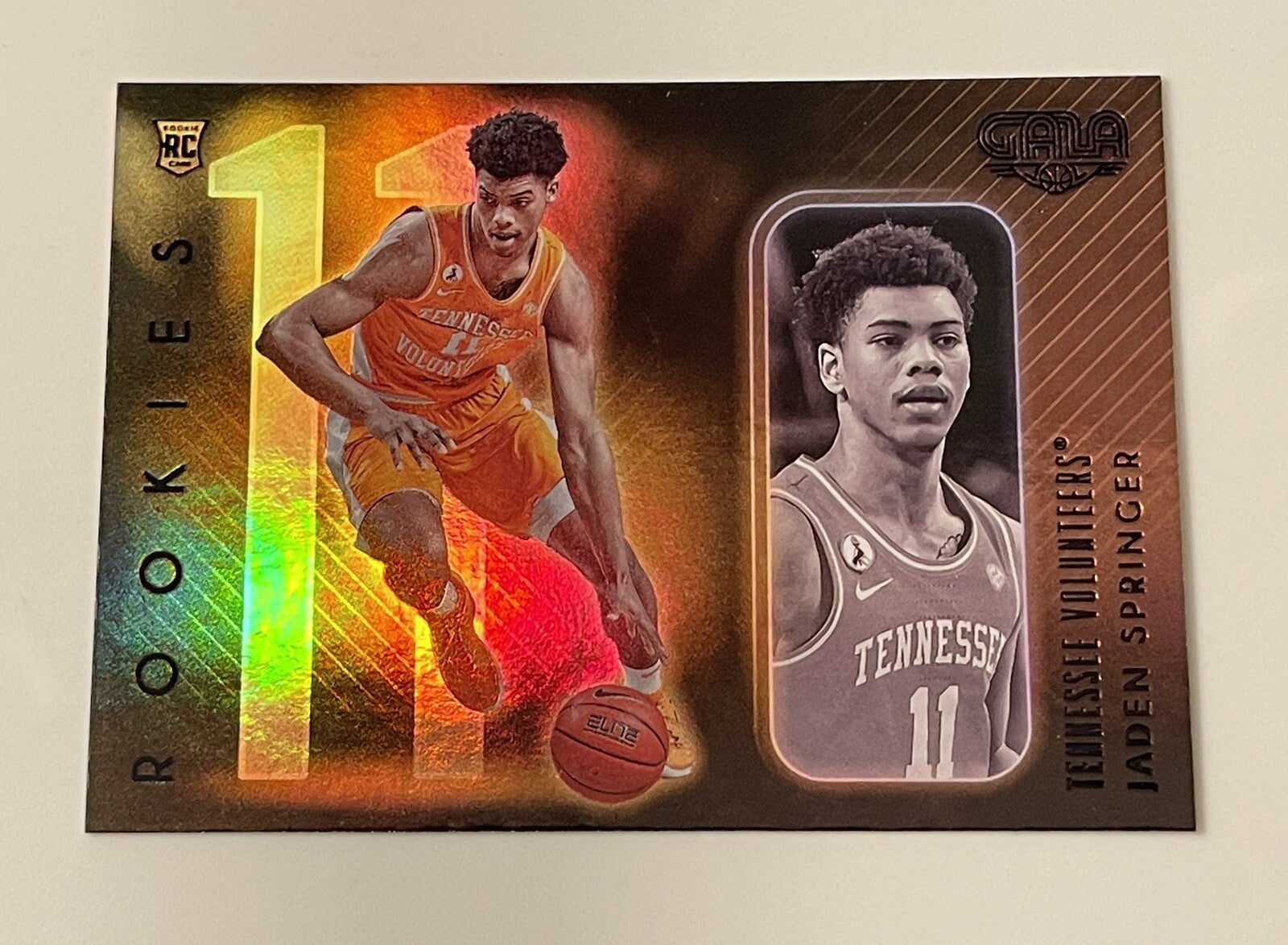 Jaden Springer RC 2021 Panini Chronicles Gala Draft Picks Bronze rookie card Philadelphia 76ers Tennessee Volunteers