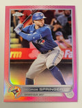 2022 Topps Chrome Pink Refractor #214 George Springer Blue Jays MINT!
