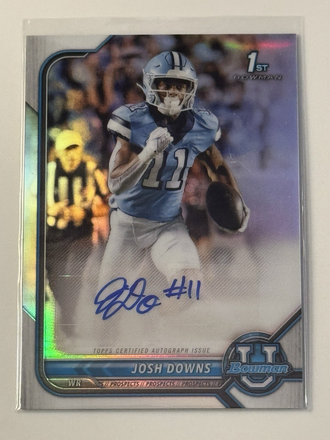 2021 1st Bowman Chrome Josh Downs RC Auto 1st  Refractor NFL Colts Card BCPA-JDO