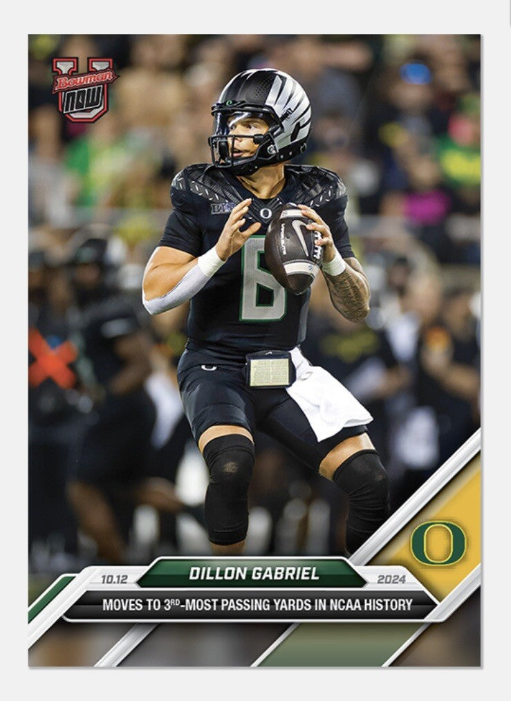 Dillon Gabriel RC* University Of Oregon - 2024 Bowman U HISTORY Card 29 - READY!