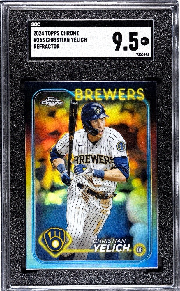 2024 Topps Chrome Christian Yelich Refractor MLB Milwaukee Brewers 253 - SGC 9.5
