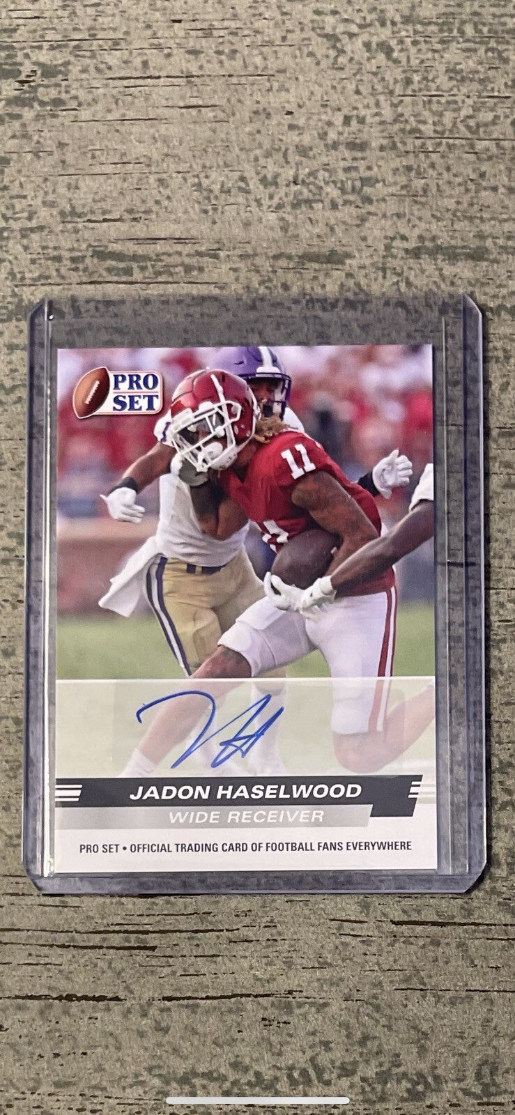2022 Pro Set Football Jadon Haselwood Auto Card #PSA-JH3 NCAA Razorbacks/Sooners
