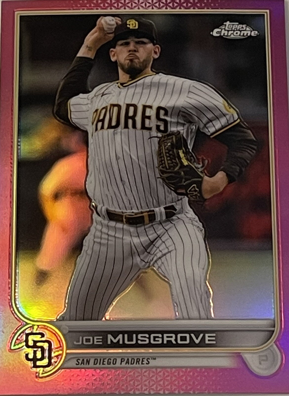 Joe Musgrove 2022 Topps Chrome Card #11, Pink Refractor, San Diego Padres MINT!