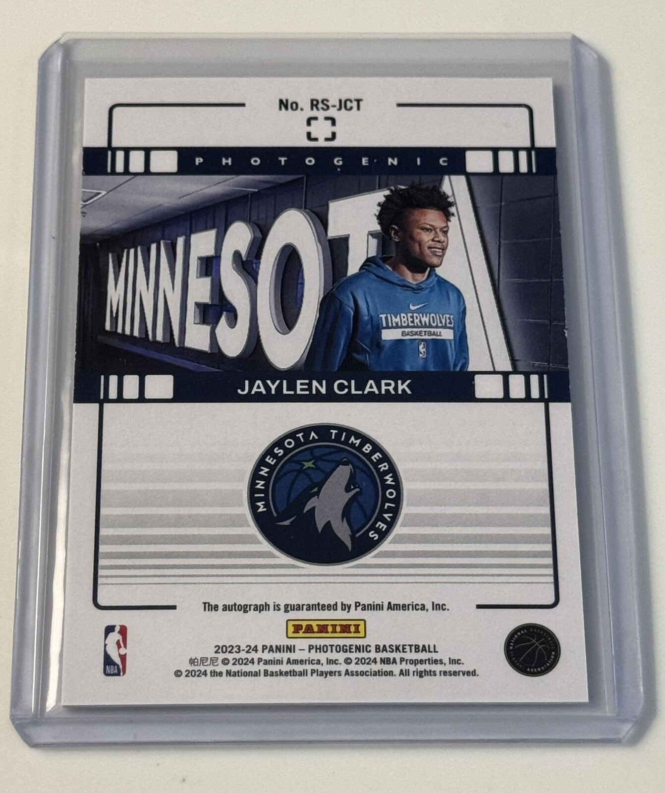 2023-24 Panini Photogenic 66/75 Jaylen Clark RC* Autograph* - NBA TWolves Rookie