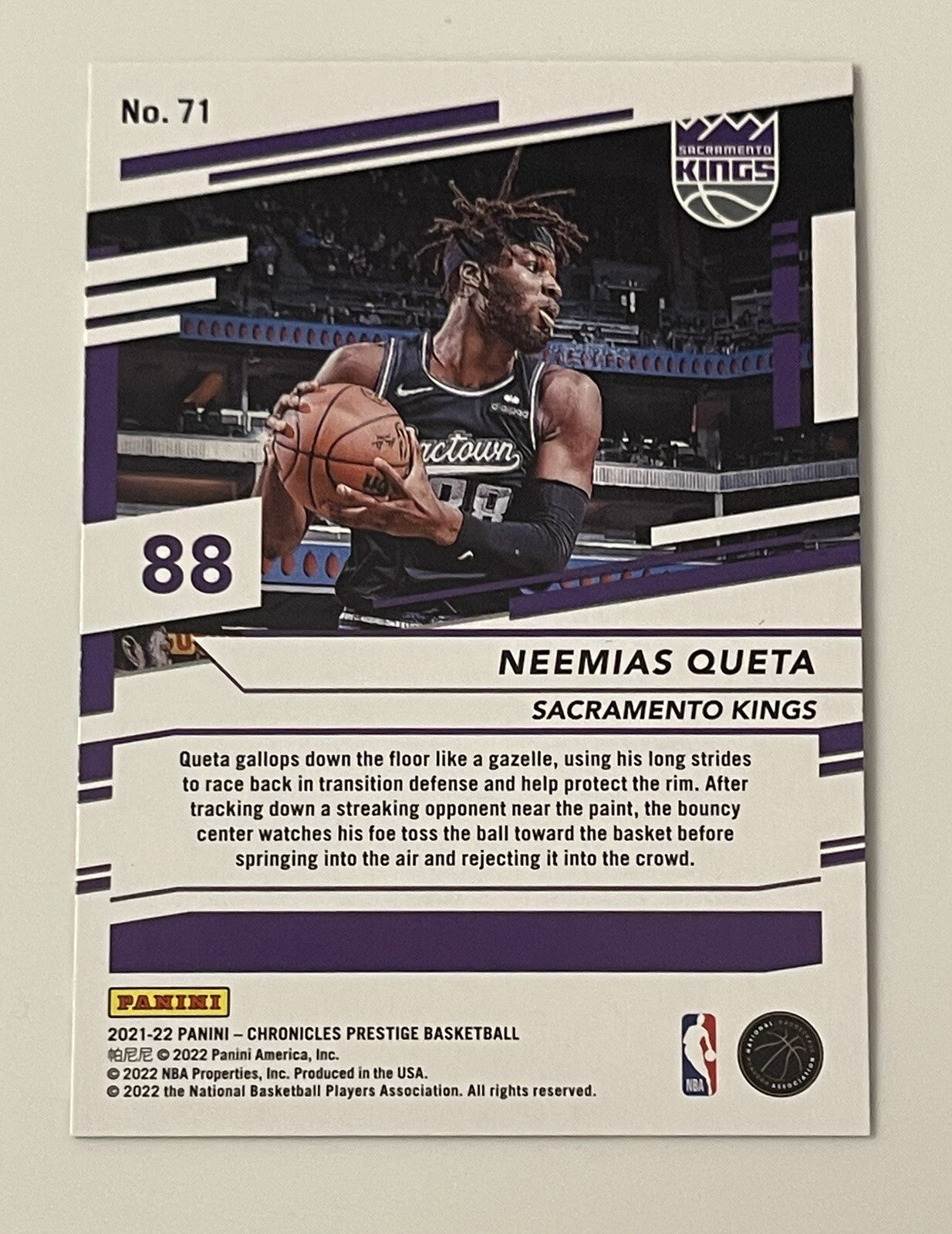 Neemias Queta* 2021-22 Rookie Card RC Panini Chronicles Prestige Basketball #71*