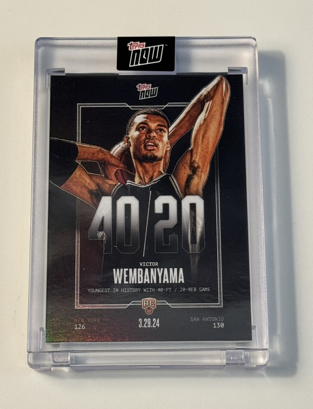 Victor Wembanyama RC 40/20 2023-24 TOPPS NOW Basketball Card VW-5 NBA Spurs ROY!