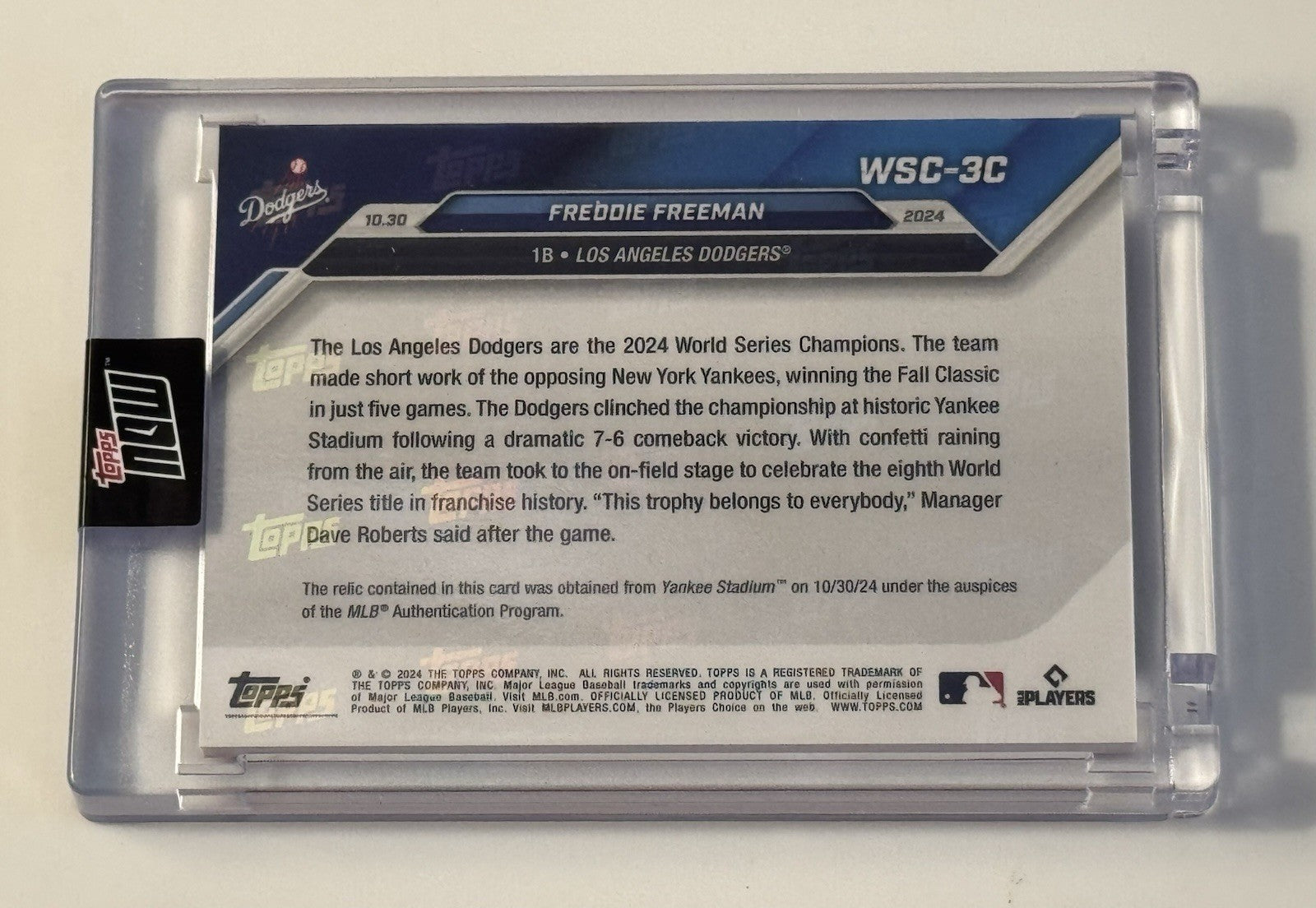8/10* Freddie Freeman 2024 Topps Now WSC-3C - World Series Gold Confetti Dodgers