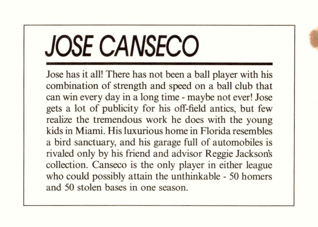 Unlicensed Jose Canseco
